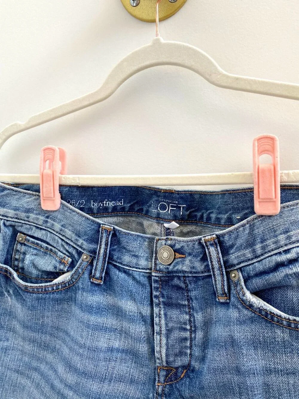 Loft Medium Wash Boyfriend Fit Button Fly Jeans Size 2